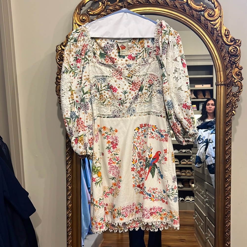 FARM Rio Floral Puff Sleeve Dress